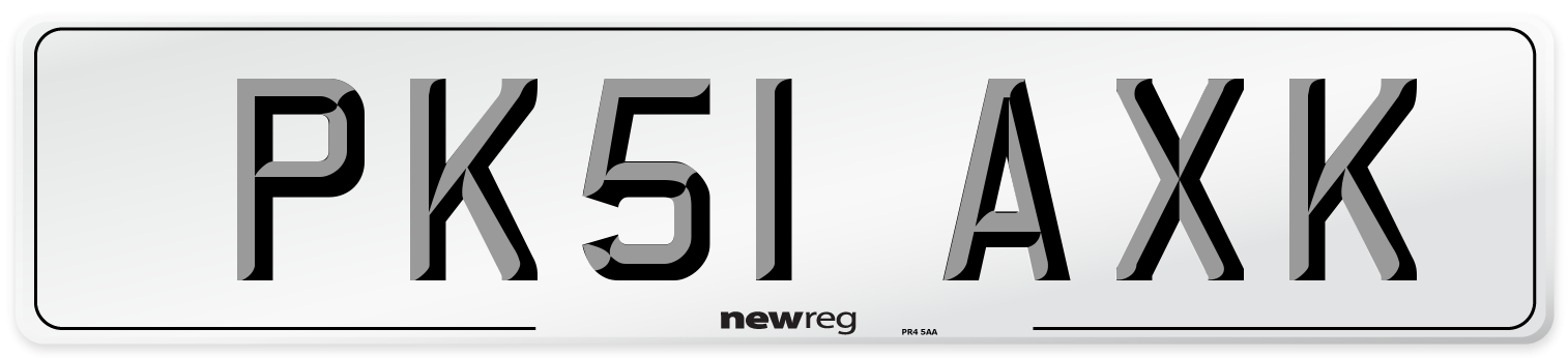 PK51 AXK Number Plate from New Reg